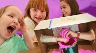 'What’s in THE BOX??  Adley & Niko play hide n guess mystery game inside BOYS vs GiRLS with Mom & Dad'