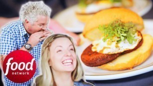 '\"Sunny-Side Up?\" Guy and Damaris Phillips Can\'t Seem To Agree | Diners Drive-Ins & Dives'