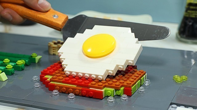 'Eating Lego Fried Egg in Real Life | Teppanyaki Japanese Food - Stop Motion Cooking ＆ ASMR'