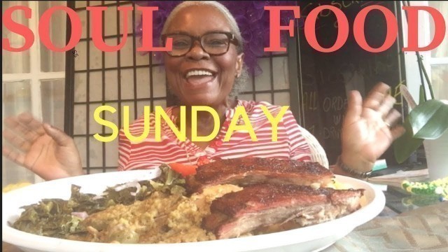 'SOULFOOD SUNDAY DINNER |SMOKED BBQ RIBS | CHICKEN AND DRESSING | GREENS | MAC N CHEESE | RECIPE'