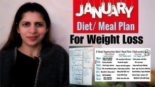 '2 Weeks Indian Vegetarian Meal / Diet Plan for Weight Loss | January Weight Loss Challenge | Hindi'