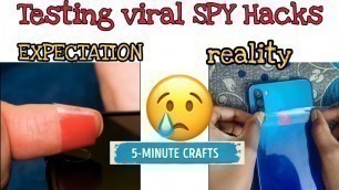 'Testing out viral 5 minute craft *Spy Hacks* |\" I did it wrong 