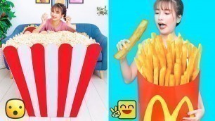 'DIY CRAZY YET DELICIOUS FOOD HACKS YOU WILL LOVE | DIY GIANT CANDY & HUGE FOOD: MCDONALDS, POPCORN'