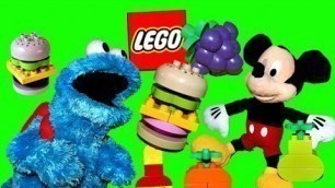 'Lego Duplo Food Cookie Monster & Mickey Mouse Hamburger Creative Picnic DisneyCarToys Kids Toys'