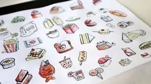 'Vẽ sticker đồ ăn đơn giản- Food Doodles'