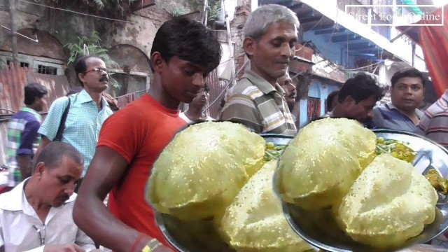 'Puri (Luchi) Sabji | Street Food Kolkata | Indian Street Food | Very Common Indian Food'