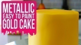 'How to Paint a Cake Gold Rainbow Dust Gold Metallic Food Paint -  Cake Craft City'