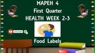 'GRADE 4 MAPEH HEALTH- FOOD LABELS'