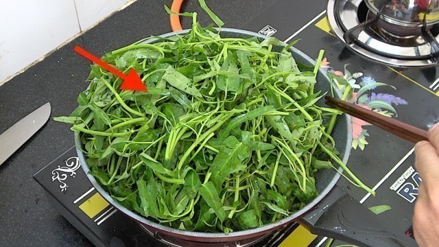 'Cooking WATER SPINACH (Ong Choy) Stir Fried | Easy Quick Diet Healthy Food'