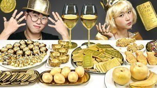 'Gold Food Challenge Funny Mukbang | yomi yami'