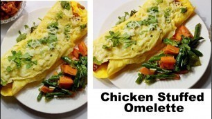 'Chicken Stuffed Omelette Recipe – Easy and Healthy Breakfast Recipe – Simply Food'