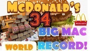 'MCDONALD’S BIG MAC WORLD RECORD 33? ~ MORE THAN JOEY CHESTNUT ~ FT K!LLER KENNEDY/MCDONALD’S MUKBANG'