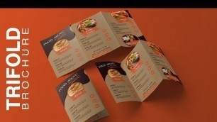 'Trifold Brochure Design for Restaurant Menu in Adobe Photoshop CC I Hindi/Urdu I Skillism'