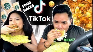 'MOST VIRAL TIK TOK FAST FOOD HACKS 2020 | McDonalds + Chick-Fil-A + Starbucks | MUKBANG'