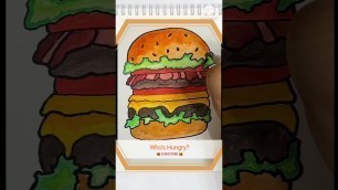 'Who\'s Hungry/How To Draw Food/Easy Drawing/Realistic Food Art/Drawing Tutorial/Learn To Draw Burger