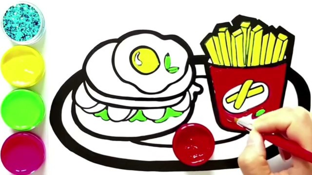 'HOW TO DRAW AND COLOUR FAST FOOD | COLORING AND DRAWING FAST FOOD #shorts #drawing'