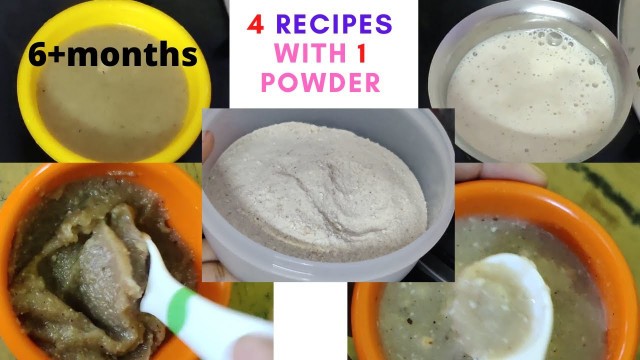 '4 baby food recipes with 1 powder | 6+ months baby food | baby travel food | baby weight gain food'