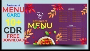 'Restaurant Menu Design | Brochure Design | CorelDraw Tutorial | How to Design Restaurant Food Menu'