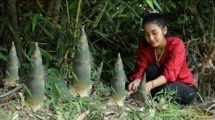 'Bamboo shoot in my homeland and cooking soup for my family - Healthy food'