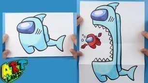 'How to Draw an AMONG US SHARK SURPRISE FOLD'