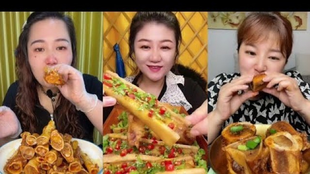 'Chinese Food Mukbang Eating Show | Red beef bone marrow | Beef Bone Marrow Challenge #102 (P310-312)'