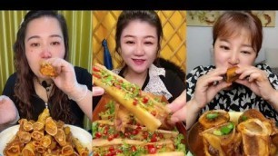 'Chinese Food Mukbang Eating Show | Red beef bone marrow | Beef Bone Marrow Challenge #102 (P310-312)'