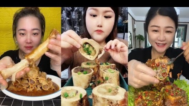 'Chinese Food Mukbang Eating Show | Red beef bone marrow | Beef Bone Marrow Challenge #108 (P328-330)'