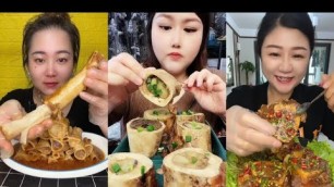 'Chinese Food Mukbang Eating Show | Red beef bone marrow | Beef Bone Marrow Challenge #108 (P328-330)'