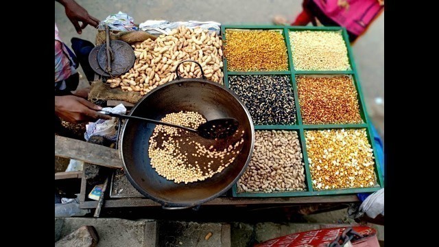 'Sand Roasted Peanuts | Grams Corns Beans | Street Food Cart'