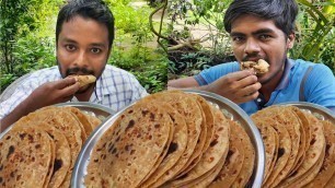 'RECORD : 30 CHAPATI Eating Challenge..Srikanth\'s Telugu Funny Village Friends Food Competition..'