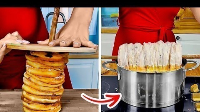 'Crazy Fried Donut Layer Cake || Amazing Deep Fried Food Recipes'