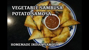 'Easy Vegetable Samosa - How to make Potato Sambusa - Vegan - Indian street Food'