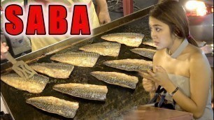 'Dancing SABA, Delicious. Grilled Mackerel fish rice in box | Street Food'