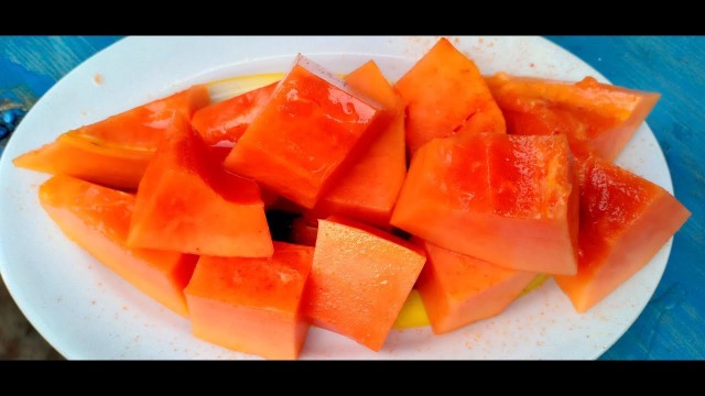 'Fresh Papaya | How to Cut Papaya | Street Food Cart'