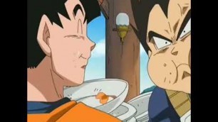 'vegeta vs goku food fight