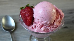 'Strawberry Ice Cream -- Fast & Easy Strawberry Ice Cream - Eggless Ice Cream Recipe'