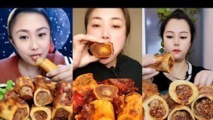 'Chinese Food Mukbang Eating Show | Red beef bone marrow | Beef Bone Marrow Challenge #93 (P282-284)'