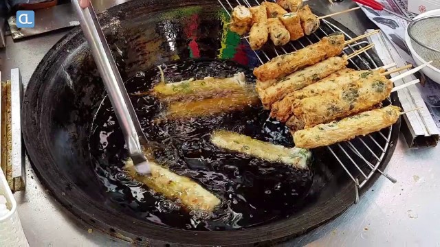 'Fish Cake Vegetable Bar | Korean street food | Namdaemun Market, Seoul'