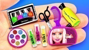 '34 DIY Miniature Cosmetics for Barbie Dollhouse ~ Eyeshadow, Lipstick, Nail Polish and more'