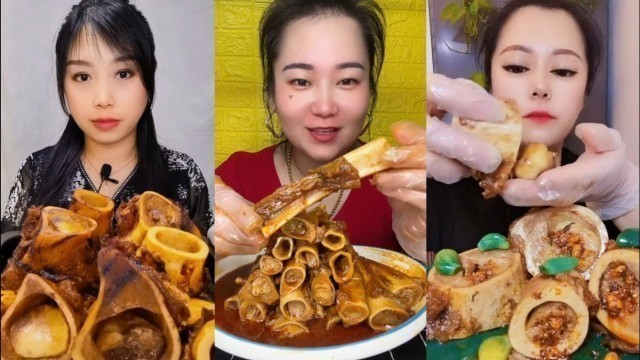 'Chinese Food Mukbang Eating Show | Red beef bone marrow | Beef Bone Marrow Challenge #96 (P291-293)'