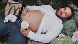 'Man Poses For Maternity Shoot With Fast Food Belly'