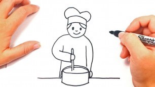 'How to draw a Cook | Cook Easy Draw Tutorial'