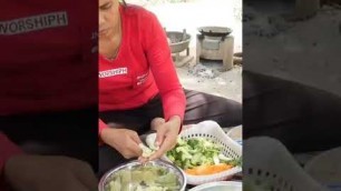 'Stir-fried bamboo shoot with many vegetables - Village food'