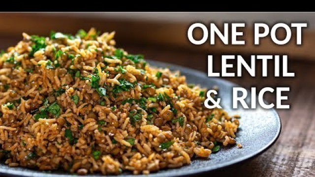 'One Pot Lentil and Rice (Plant Based) | Easy One Pot Vegan Recipes! | Inspired by Lebanese Mujadara'