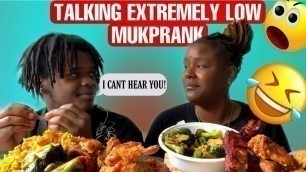 'TALKING EXTREMELY LOW MUKPRANK ON SON | CHINESE FOOD MUKBANG'