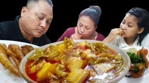 'PORK BELLY WITH TARO STEMS, BAMBOO SHOOT & KING CHILLI ||  NORTH EAST TRIBE FOOD'