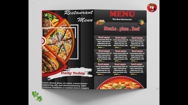 'menu restaurant brochure 2 fold design - adobe illustrator tutorial'