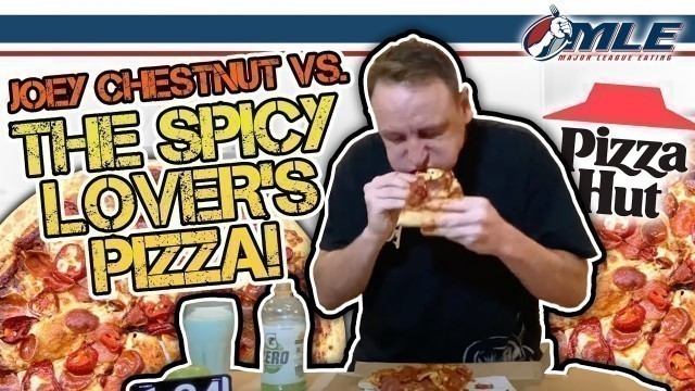 'Joey Chestnut Devours the Pizza Hut Spicy Lovers Pizza in Record Time!!!'