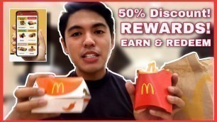 'MCDONALDS APP | GET 50% DISCOUNT, CLAIM & REDEEM POINTS AND OTHER PROMOS 2021 | Rhed Manalili'