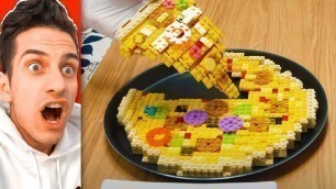 'Oddly Satisfying LEGO FOOD In Real Life! (Stop Motion Cooking ASMR Challenge)'